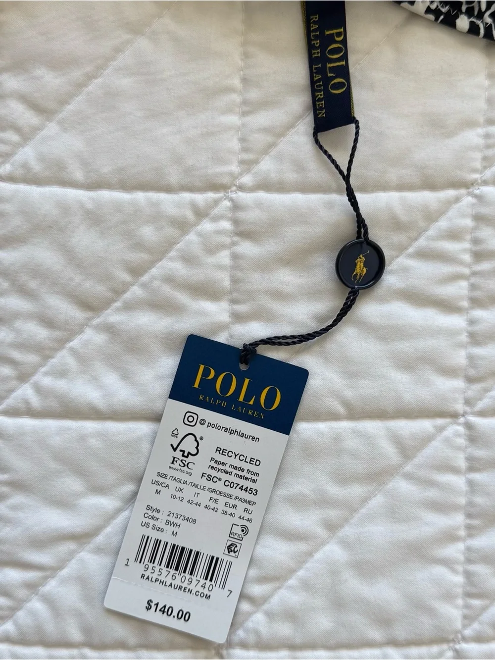 Ralph Lauren Black & White Floral Knot Front One-Piece